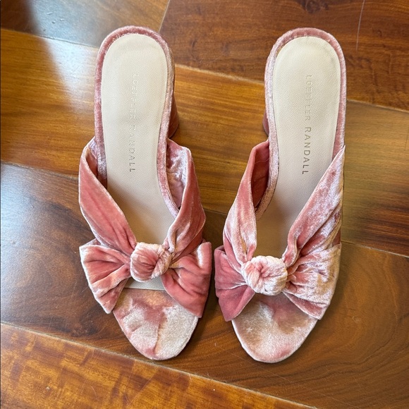 Loeffler Randall Coco Knotted Velvet Mules Petal Blush Pink in Size 6.5 - Picture 2 of 6